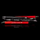 Bloodline Softtouch-Kugelschreiber mit schwarzer Mine und Touchpen-Funktion